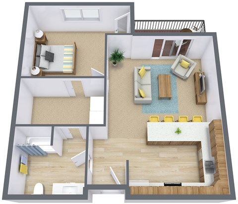 Sandy Creek Apartments | One Bedroom Plan 11B